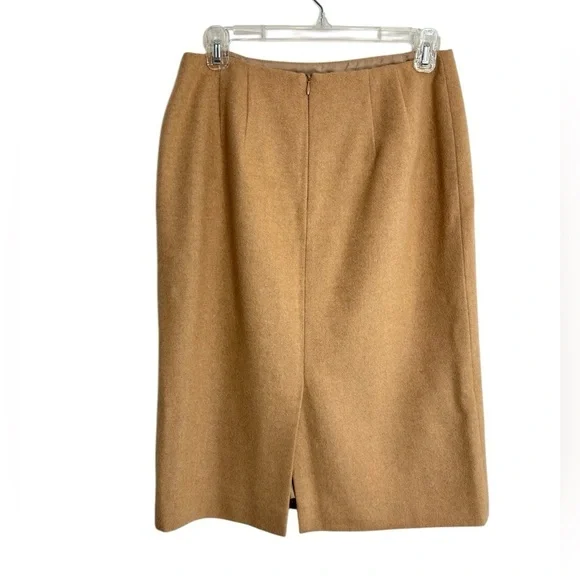 Talbots Pencil Skirt Women's Sz 8 Petite Tan Camel Hair Fitted Classic Secretary - Picture 3 of 12